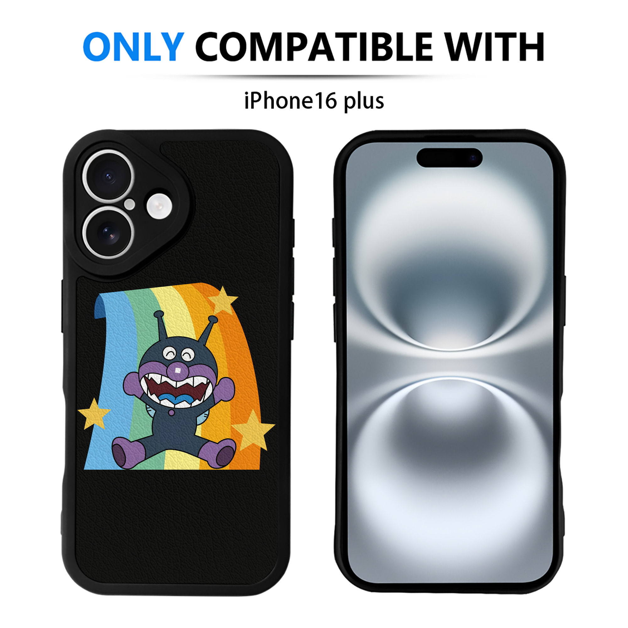 （画像用） アンパンマン Anpanman 【iPhone 16シリーズ対応】シリコンスマホケース（レザー調） 材質：シリコン